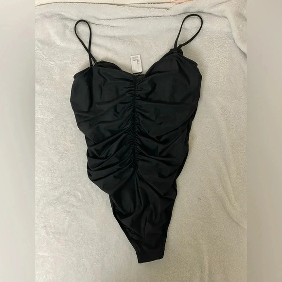J. Crew Ruched Sweetheart One-Piece Swimsuit - Black - Size 20 - Picture 2 of 4